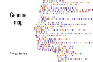 dna test infographic. vector illustration. genome sequence map. template for your design. background