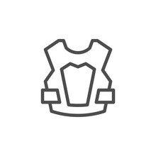 Bulletproof Vest Line Outline Icon