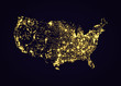 © microstock77 - Usa America map night light effect vector