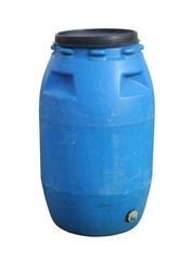 Wall Mural - plastic barrel chemical container (with clipping path) isolated on white background