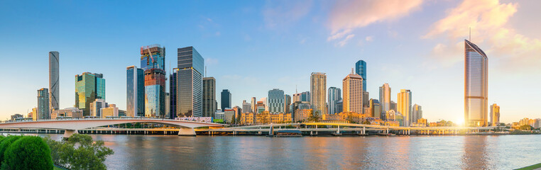 Fototapete - Brisbane city skyline  at twilight in Australia