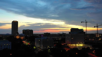 Wall Mural - Aerial footage Downtown Tallahassee FL at night