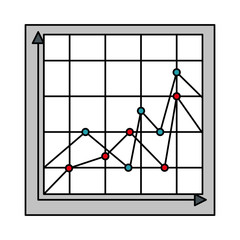 Sticker - statistics bars isolated icon vector illustrator