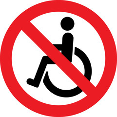 Wall Mural - No disabled people sign