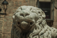 Sculpture Of A Lion Muzzle Carved On Stone At Avila