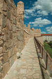 Fototapeta Na drzwi - Pathway over old thick wall encircling the town of Avila