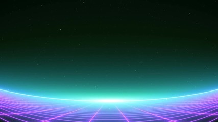 Wall Mural - VJ 80's Retro-Futuristic Horizon