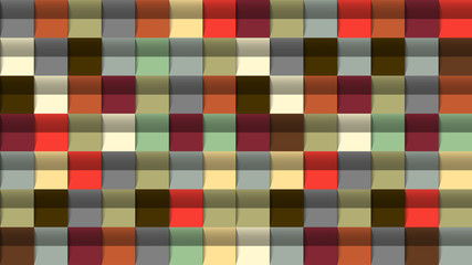 Wall Mural - geometric abstract background, 3d effect, retro colors