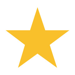 Wall Mural - yellow five points star on white background