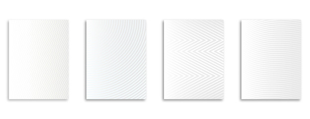 Sticker - White minimal covers design. Whites halftone gradient background in the modern template design for web page and layout. White and grey gradient background. Geometric patterns. Vector illustration.