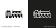 Chenonceaux - Château de Chenonceau. Outline and glyph style icons of the famous landmark from France.