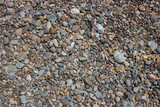Fototapeta Desenie - Pebble texture from a beach, little and bigger colored pebble pattern