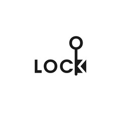 Wall Mural - lock typography logo illustration vector graphic download