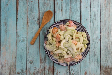 Poster - Salade melon concombre et une cuillère