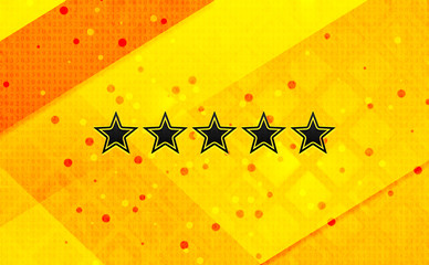 Wall Mural - Five stars rating icon abstract digital banner yellow background