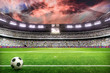 © 27mistral - soccer field with lights and spectors panorama 3d rendering
