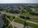 Fototapeta Do pokoju - Aerial view of Kalnieciai district in Kaunas
