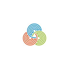 Wall Mural - circles trinity line art logo illustration vector icon download
