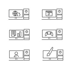 Wall Mural - set of computer vector icon line design. computer usability icon such as for browsing, work, design,