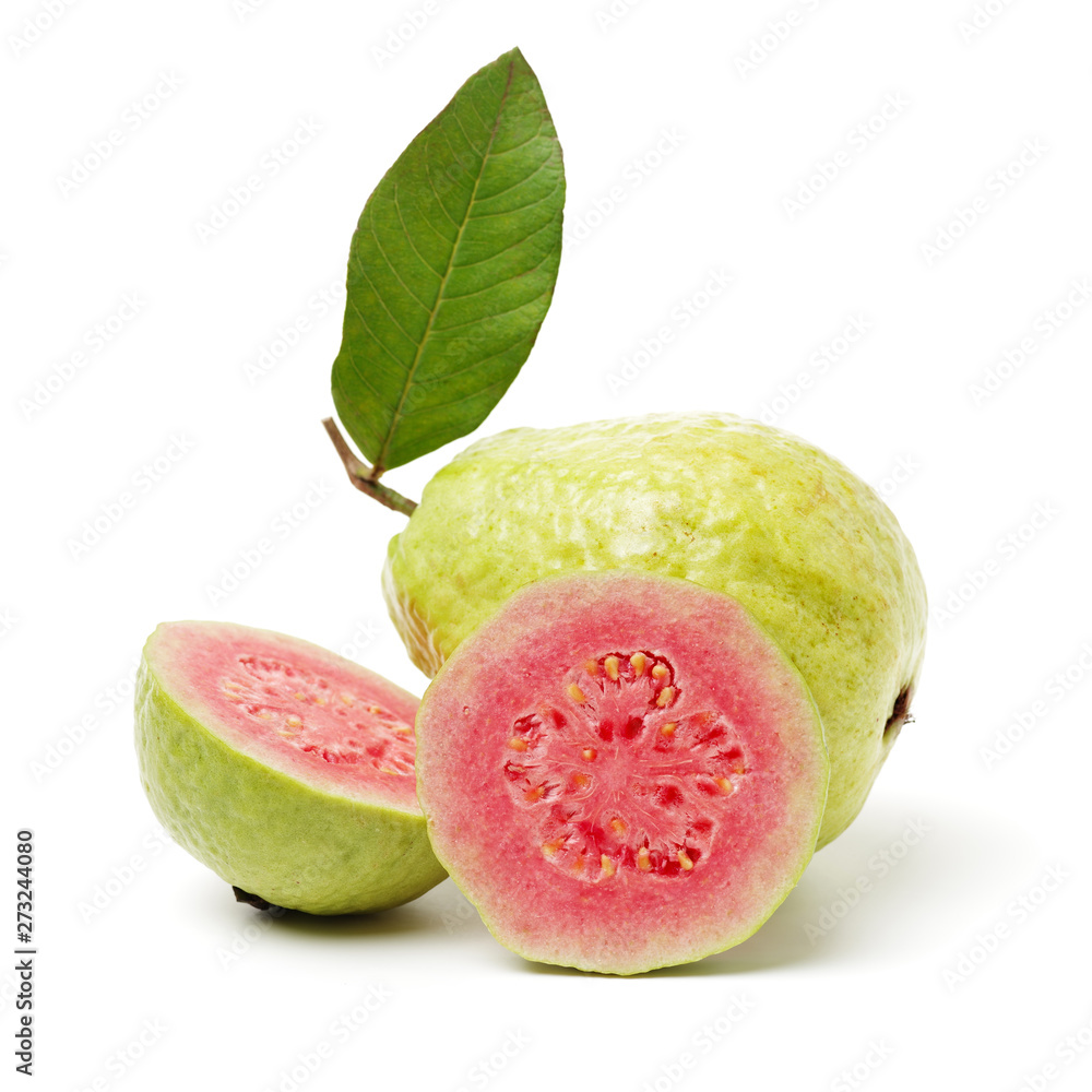 Guava Rosa Pink guava isolated on white background Stock Photo | Adobe Stock