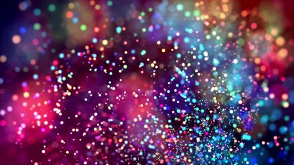 Wall Mural - multicolored particles like confetti or spangles float in a viscous liquid and glitter in the light 
