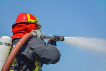 Fireman in uniform.