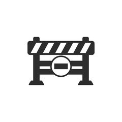 Leinwandbilder - Roadblock icon vector image on white background. under construction logo template