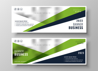 stylish green geometric business banner design