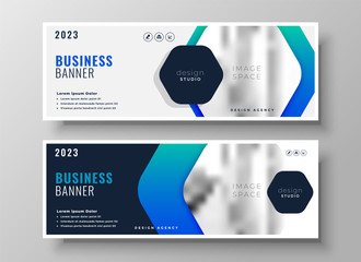 Sticker - business banner design in blue theme