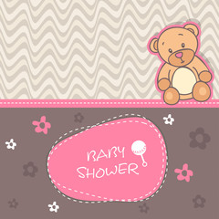 Sticker - Concept of baby shower celebration card design.