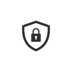 Aufkleber - Security line icon vector illustration. Protect scurity symbol. Shield logo design template