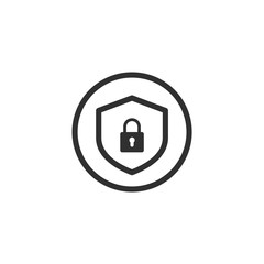Leinwandbilder - Security line icon vector illustration. Protect scurity symbol. Shield logo design template