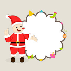 Wall Mural - Concept of a Santa with blank frame.