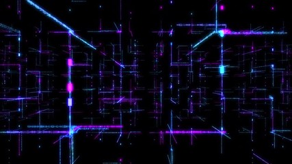 Wall Mural - 3d digital looping technology network big data background.