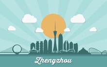 Zhengzhou Skyline - China - Vector Illustration - Vector