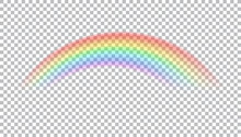 Colored Transparent Rainbow. Vector Illustration. Symbol Of Good Luck And Right Path. Colorful Weather Element. Spectral Gradient On The Arc. Vector Rainbow For Overlaying On Beautiful Landscapes.