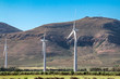 Wind farm with wind powered power generating turbines