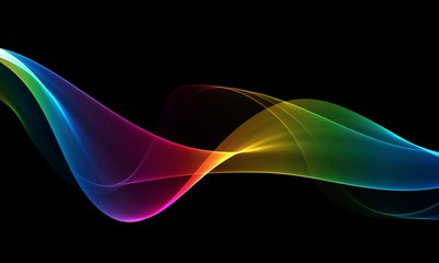 abstract multicolored light waves background