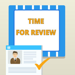 Wall Mural - word writing text time for review. business concept for review of a system or situation in its forma