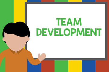 writing note showing team development. business concept for learn why and how small groups change ov