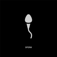 white sperm vector icon on black background. modern flat sperm from health and medical concept vector sign symbol can be use for web, mobile and logo.