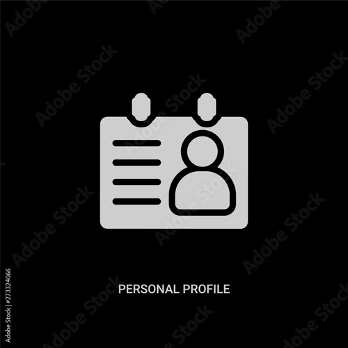 White Personal Profile Vector Icon On Black Background Modern Flat Personal Profile From Human Resources Concept Vector Sign Symbol Can Be Use For Web Mobile And Logo Stock Vector Adobe Stock