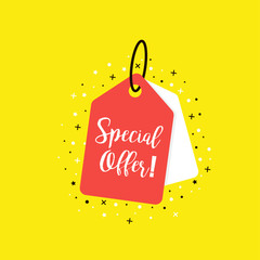 Canvas Print - special offer tag icon. coupon with special offer in stylish design. vector