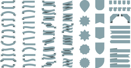 flat vector ribbons banners isolated background. ribbon turquoise colored. set ribbons or banners. v