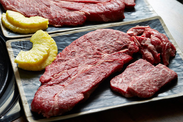 Canvas Print - Fresh raw beef steak meat 