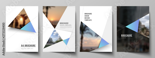 Fotomural The vector layout of A4 format modern cover mockups design templates for brochure, magazine, flyer, booklet, report