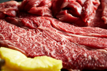 Canvas Print - Fresh raw beef steak meat 