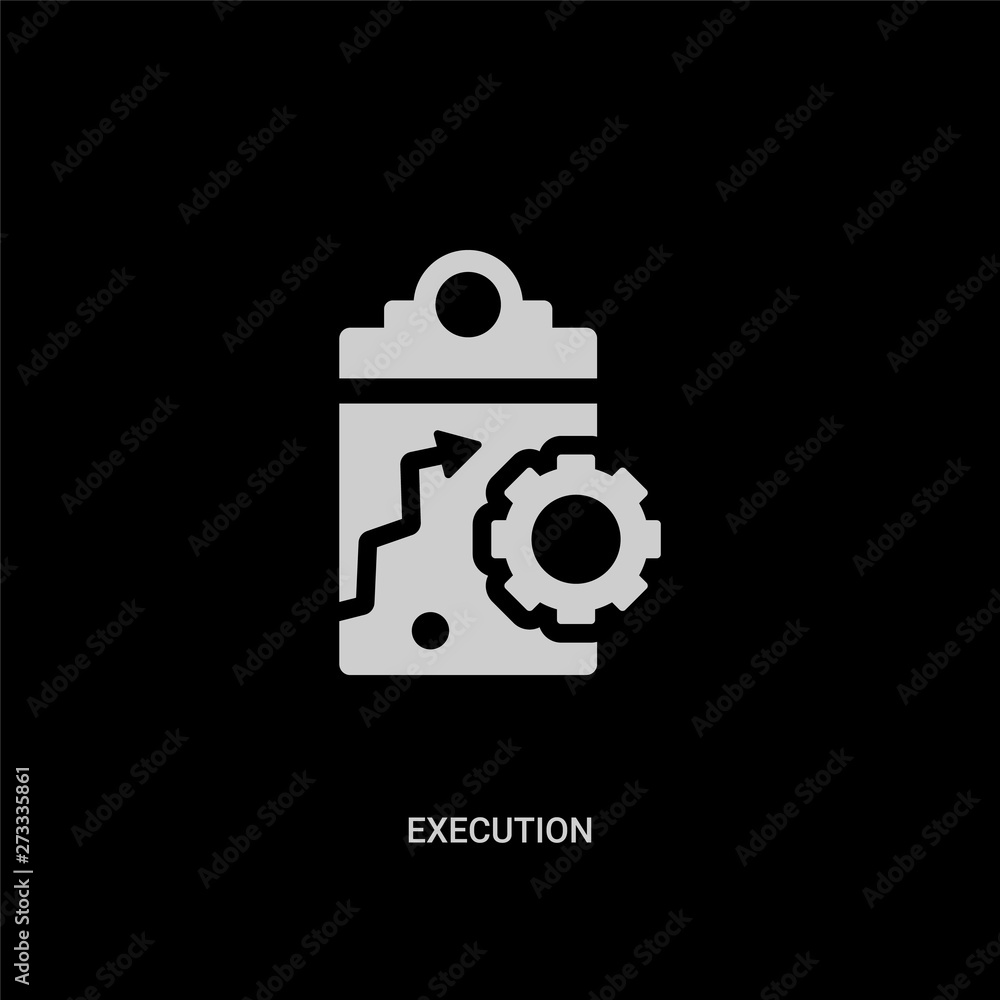 white execution vector icon on black background. modern flat execution from marketing concept vector sign symbol can be use for web, mobile and logo.
