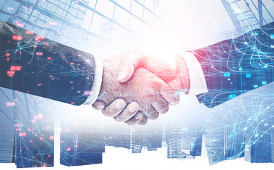 hand shakers in city, network interface