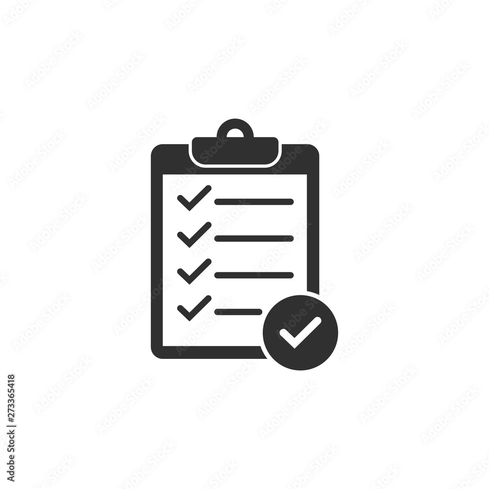Check list icon vector illustration. One of set web icons. document with  check mark symbol. chek mark logo design inspiration 素材庫向量圖| Adobe Stock, image size:1000x1000